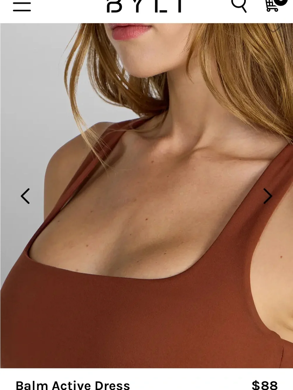 BYLT Basics Balm Active Square-Neck Mini Dress in Mahogany - Picture 5 of 10